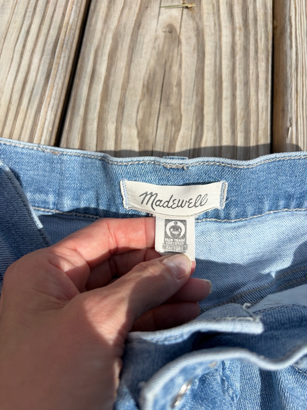 Madewell 11" High Rise Flare Jeans Light Wash Distressed‎ 20% Hemp Size 27 - Picture 4 of 14